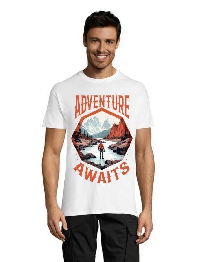 Męski t-shirt Adventure Awaits w kolorze białym XL