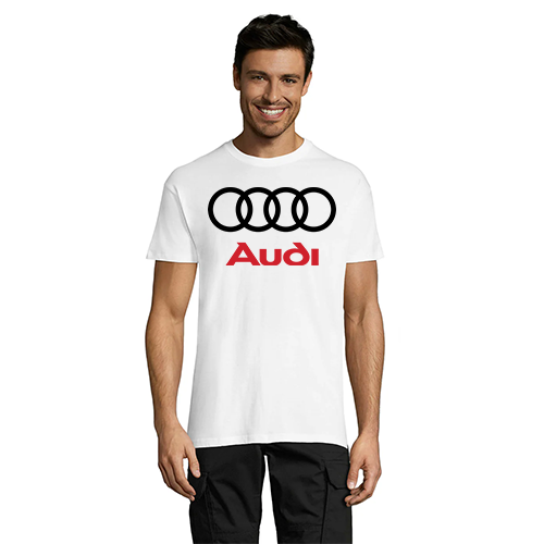 T-shirt męski Audi Czarno-Czerwony biały 2XS