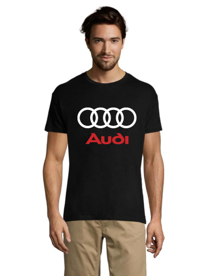 T-shirt męski Audi Czarno-Czerwony czarny 2XS