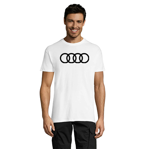 T-shirt męski Audi Circles w kolorze białym, 3XL