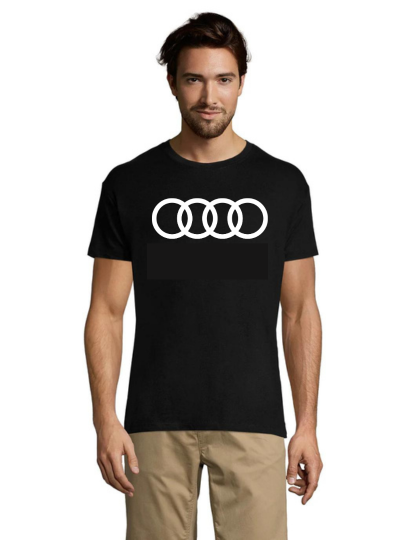 T-shirt męski Audi Circles w kolorze czarnym, 3XL