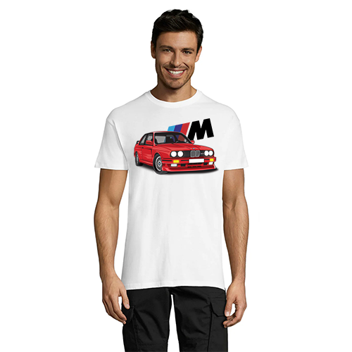 Męski t-shirt BMW E30 z M, biały, 2XL