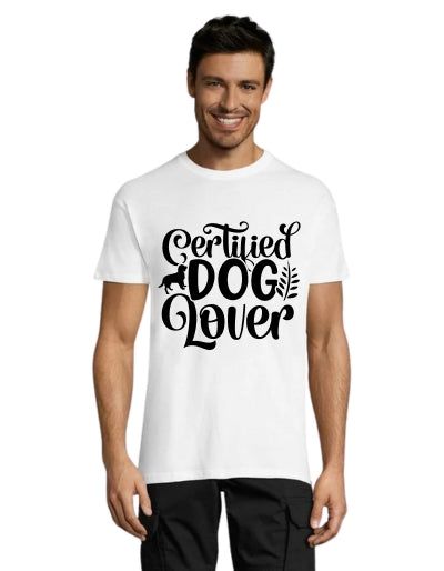 T-shirt męski Certified Dog Lover biały 2XS