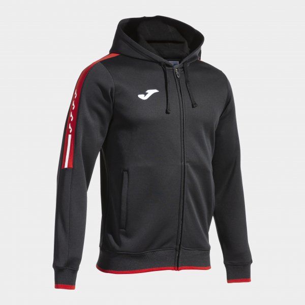 OLIMPIADA ZIP-UP HOODIE podkoszulek czarny czerwony 3XS