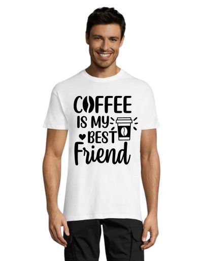 Koszulka męska Coffee is my best friends biała 2XS