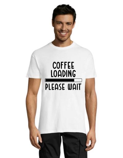 Ładowanie kawy, Proszę czekać, koszulka męska biała M