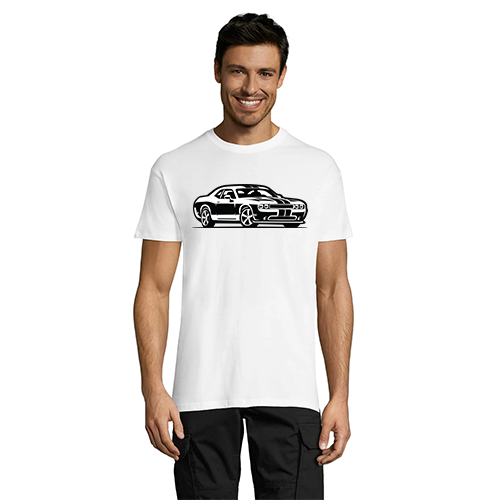 T-shirt męski Dodge biały 2XS