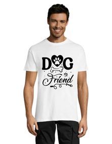 T-shirt męski przyjaciel psa, biały, 5XL