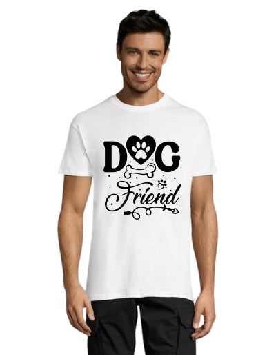 T-shirt męski przyjaciel psa biały L