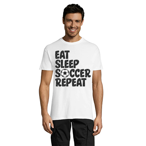 Męski t-shirt Eat Sleep Soccer Powtórz, czarny, 2XL