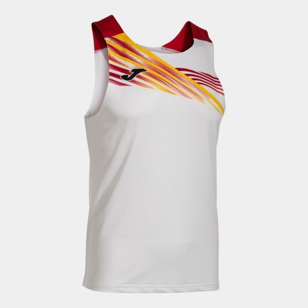 ELITE X SLEEVELESS SHIRT sportowy podkoszulek biały czerwony 2XL