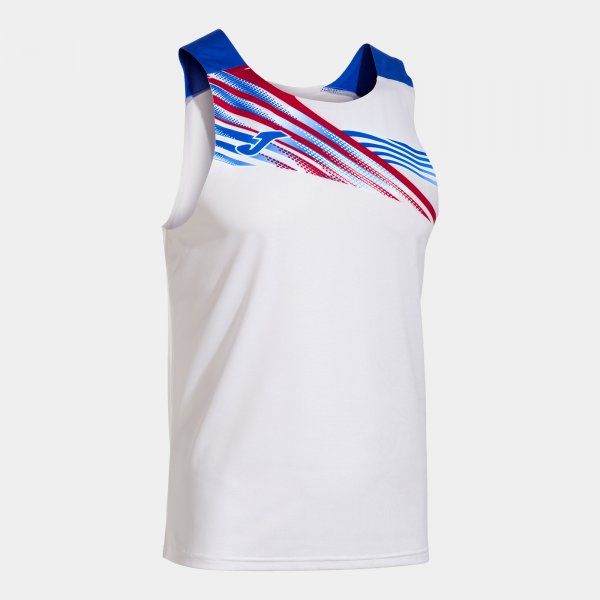 ELITE X SLEEVELESS SHIRT sportowy podkoszulek biały lazur 2XL