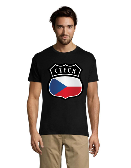 T-shirt męski Herb Republiki Czeskiej czarna L