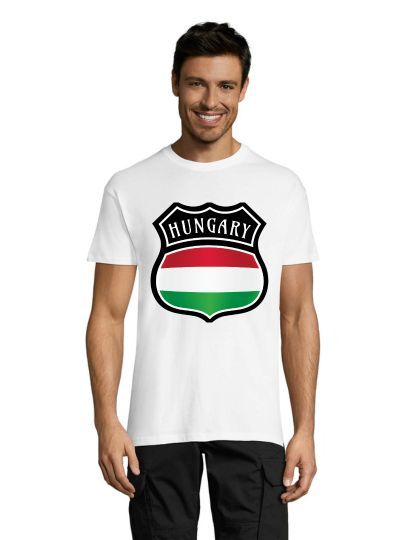 T-shirt męski Erb Węgry biała XS