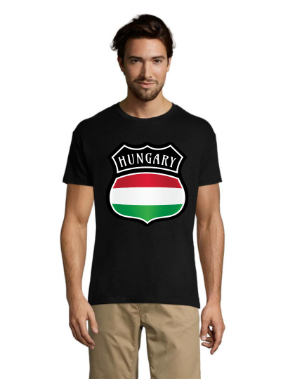 T-shirt męski Erb Węgry czarna XS