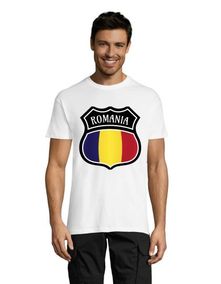 T-shirt męski Erb Rumunia biały S
