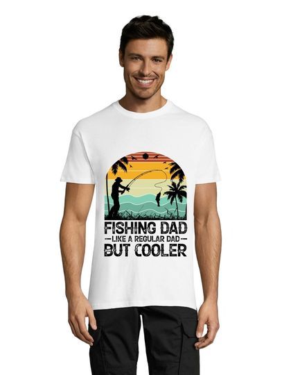 T-shirt męski Fishing Dad biały 2XS