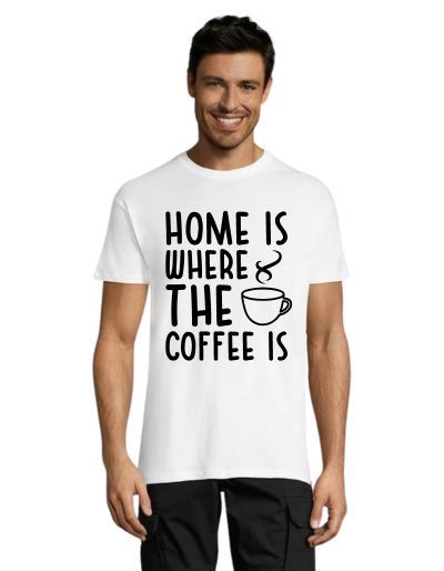 Dom jest tam, gdzie jest kawa. Koszulka męska biała 2XL
