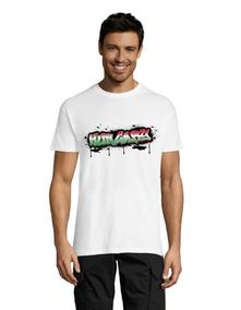 T-shirt męski z graffiti Węgry biały XL