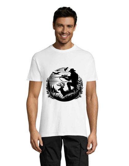 T-shirt męski Hunter and Deer w kolorze białym, 4XL