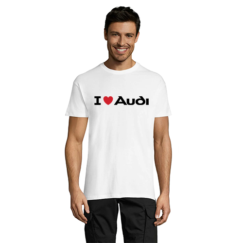 T-shirt męski I Love Audi biały 2XL