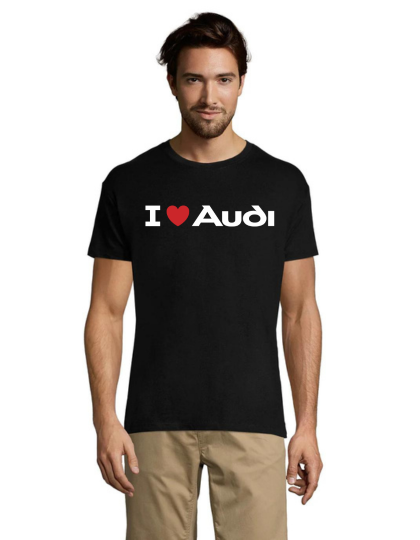 Męska koszulka t-shirt I Love Audi w kolorze czarnym XL