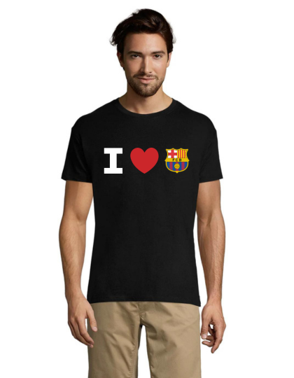 Męska koszulka t-shirt I Love FC Barcelona, czarna, 2XL