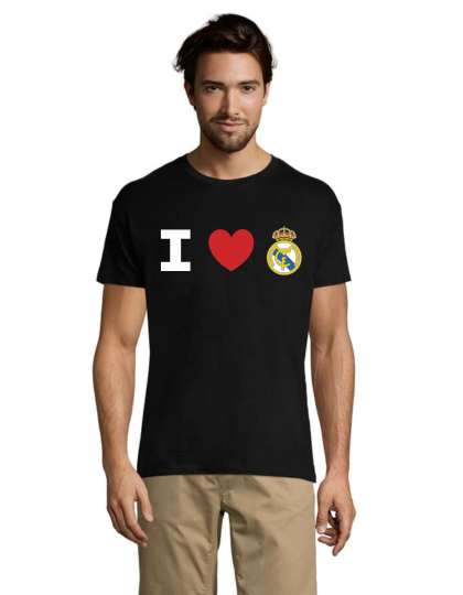 Męska koszulka t-shirt I Love Real Madrid Club czarna 2XS