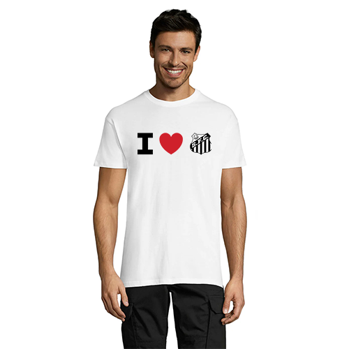 Męski t-shirt I Love Santos Futebol Clube w kolorze białym XL