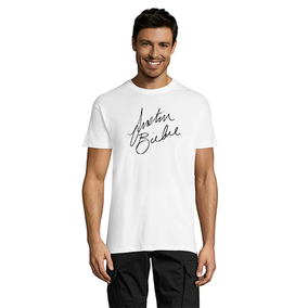 Męski t-shirt Justin Bieber Signature biały 4XL