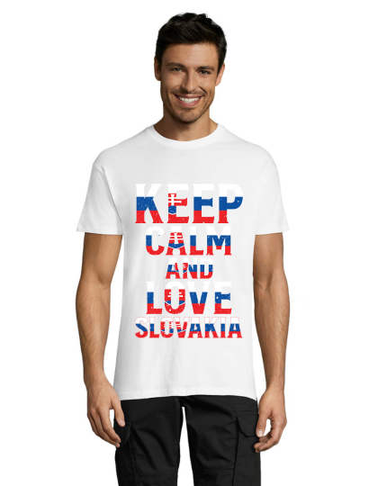 Zachowaj spokój i kochaj męską koszulkę Słowacja w kolorze białym M