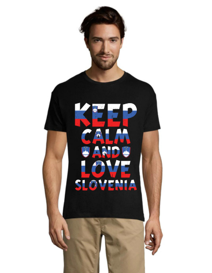 T-shirt męski Zachowaj spokój i kochaj Słowenię w kolorze czarna XS