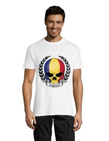T-shirt męski Skull Rumunia biały 2XL