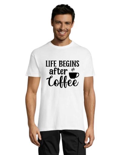 Życie zaczyna się po T-shirt męski Coffee czarny 2XL