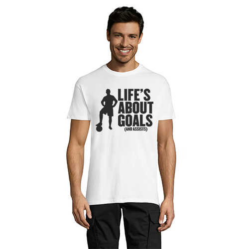 Męski t-shirt Life's About Goals w kolorze czarnym, 3XL