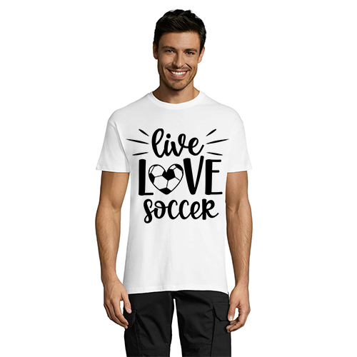 T-shirt męski Live Love Soccer biały M