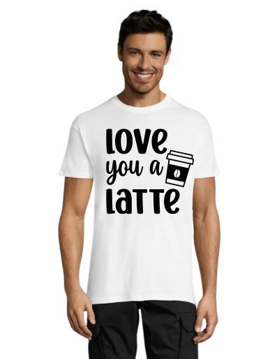 Koszulka męska Love You A Latte biała 2XS