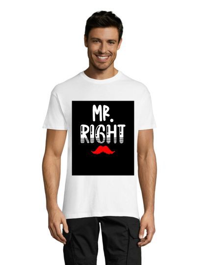 T-shirt męski Mr.Right biały 2XS