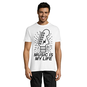 Koszulka męska Music is my life biała, 3XL