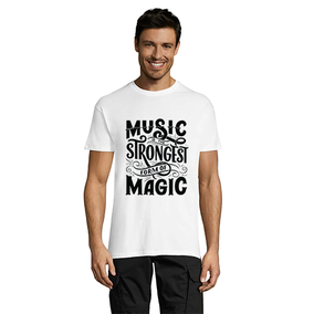 Muzyka to najmocniejsza forma magii. T-shirt męski biały 2XS