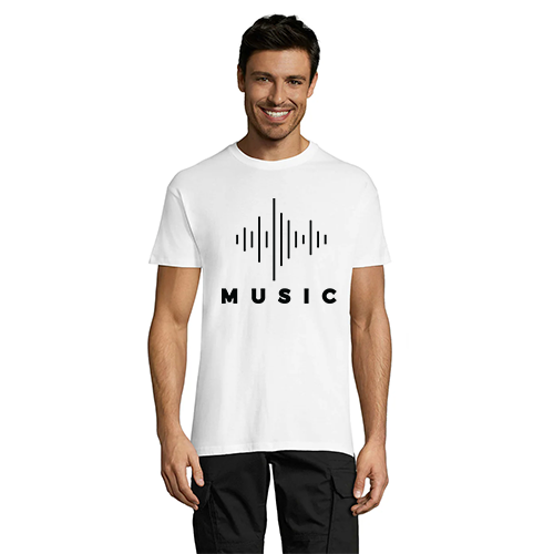 T-shirt męski muzyczny biały 2XS