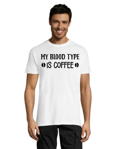 Moja grupa krwi to kawowy męski T-shirt biały L