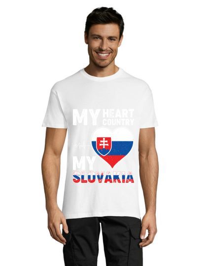 T-shirt męski Moje palenisko, moja Słowacja biały L