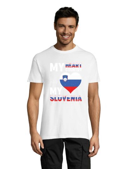 T-shirt męski Moje palenisko, moja Słowenia biała L