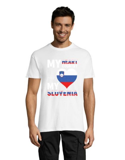 T-shirt męski Moje palenisko, moja Słowenia biały M