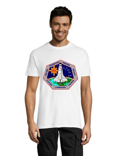 Męski t-shirt z odznaką NASA, biały, 2XL