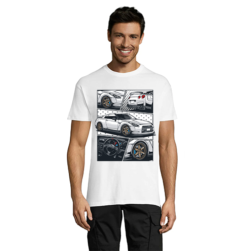 T-shirt męski Nissan GTR R35 GODZILLA biały 2XL