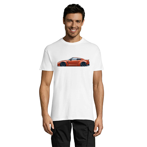 Męska koszulka t-shirt Nissan GTR R35 Pomarańczowa, biała, 3XL