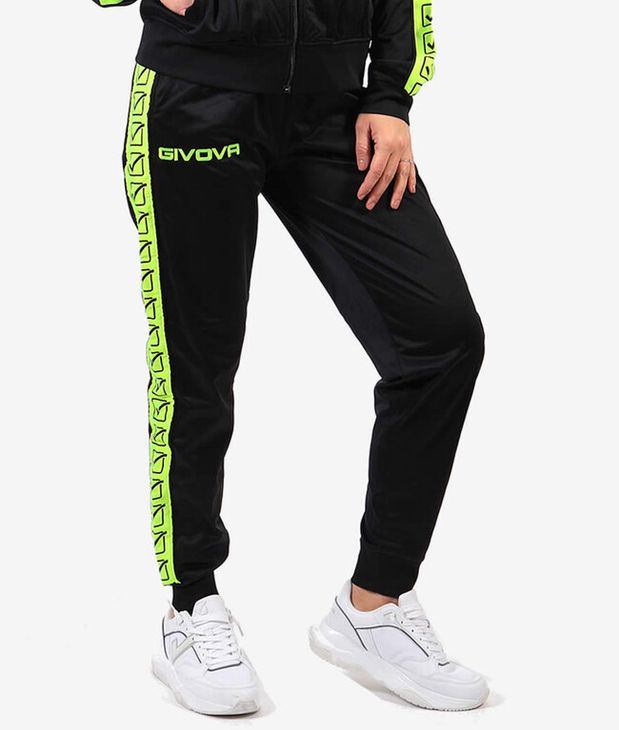 PANTALONE TRICOT BAND spodnie dresowe fluo żółty/czarny 2XL