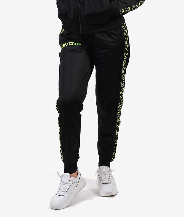 PANTALONE TRICOT BAND spodnie dresowe czarny/fluo żółty L